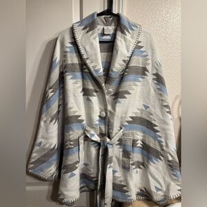 Pendleton style Blue and Gray Patterned Coat